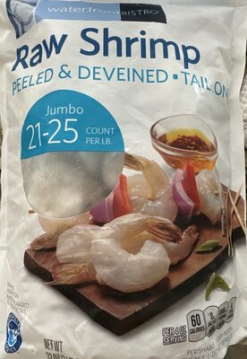 Raw Shrimp Peeled And David Tail On Jumbo 21-25