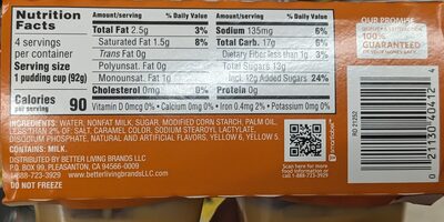 Butterscotch Pudding Snack Cups