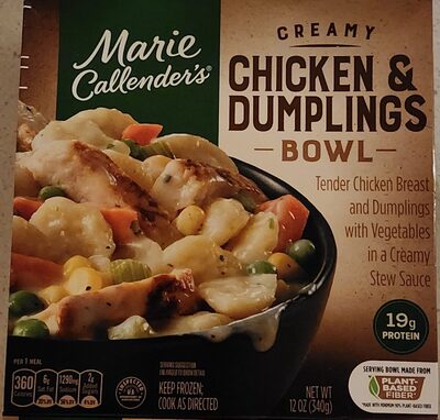 Creamy chicken & dumplings bowl front packaging
