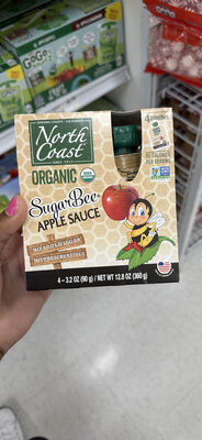 Organic SugarBee Apple Sauce front packaging