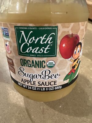 Organic SugarBee Apple Sauce front packaging