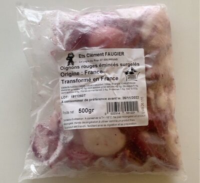 Oignons rouges émincés surgelés