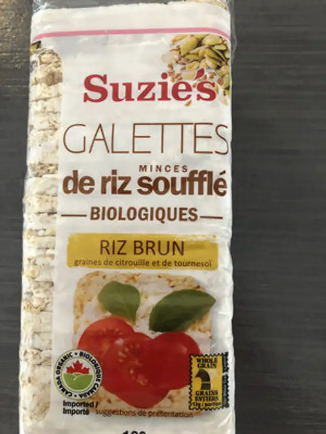 Galettes minces de riz soufflé front packaging