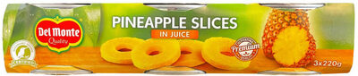 Ananas i skiver m/Juice 3x220g Del Monte