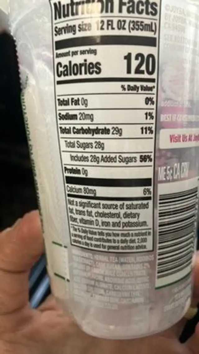 STRAWBERRY ROSE HERBAL TEA nutrition facts table