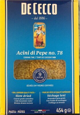 Acini di Pepe no. 78 front packaging