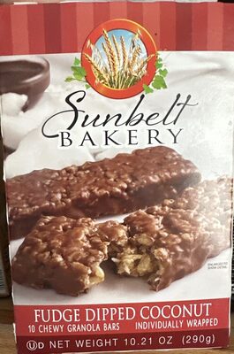 Fudge Dipped Coconut Chewy Granola Bars