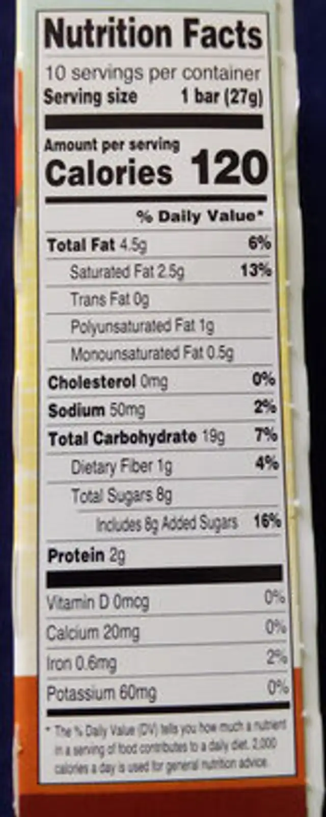 Chewy Granola Bars, Pumpkin Spice nutrition facts table