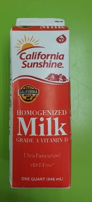 Homogenized Milk front packaging