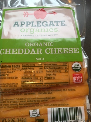 Organic mild cheddar cheese, mild front packaging