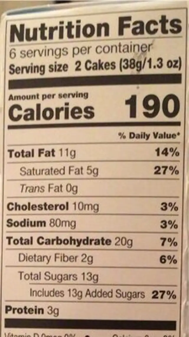 Kandy kakes dark chocolate peanut butter family nutrition facts table