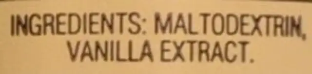 Madagascar Bourbon Pure Vanilla Powder ingredients label