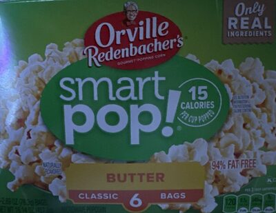 Smart pop butter flavored popcorn count boxes