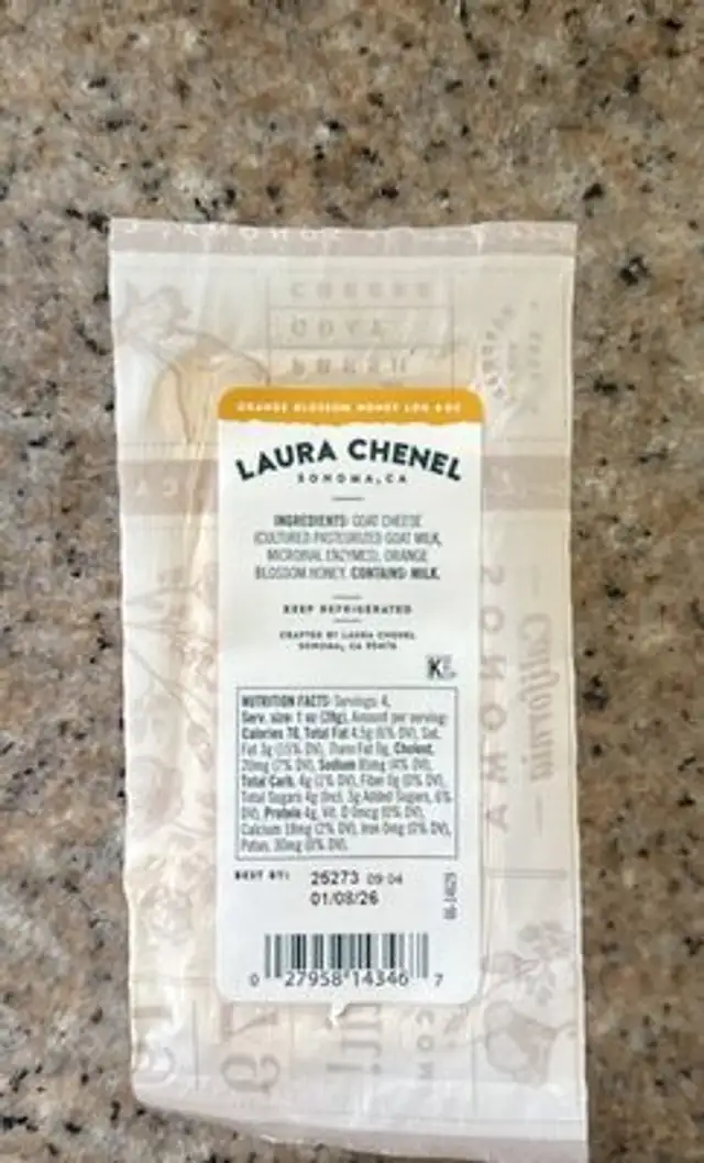 Fresh Goat Cheese Honey Blossom ingredients label