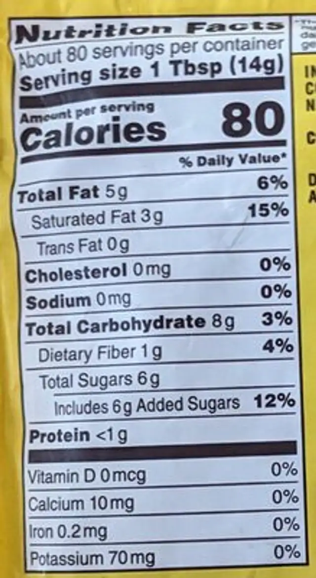 53% Cacao Dark Chocolate Morsels nutrition facts table