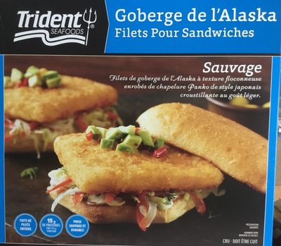 Filets de Goberge de l'Alaska pour sandwiches front packaging