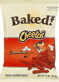 Oven baked cheese flavored snacks