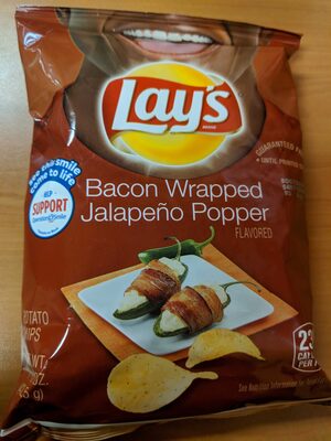 Bacon Wrapped Jalapeño Popper Flavored Potato Chips