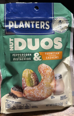 Nut Duos Peppercorn Flavored Pistachios & Parmesan Flavored Cashews