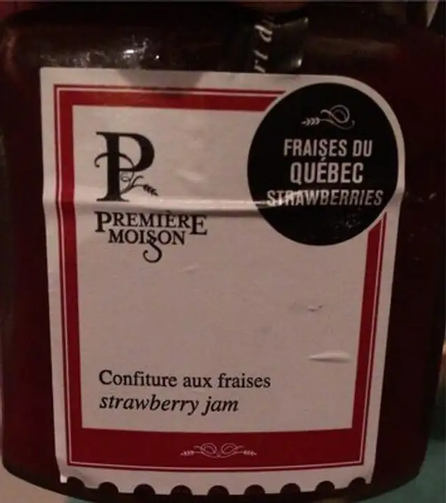 Confiture aux fraises front packaging