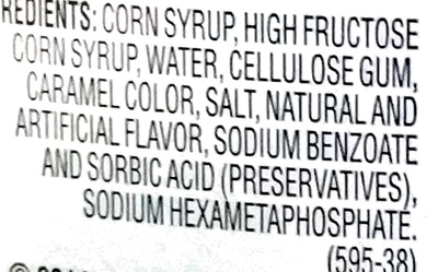 Aunt Jemima Original Syrup 24 Fluid Ounce Plastic Bottle ingredients label