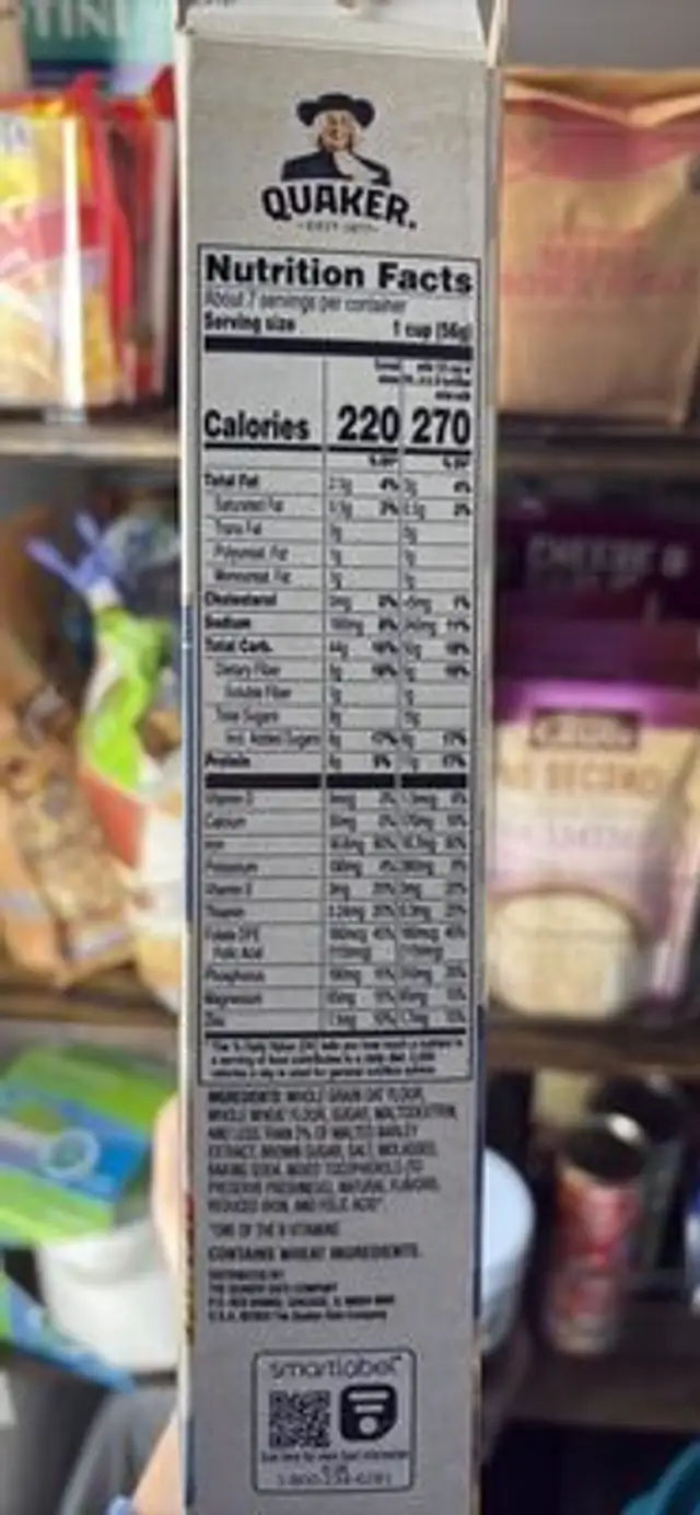 OATMEAL SQUARES BROWN SUGAR nutrition facts table