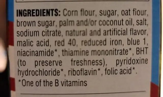 Capn ingredients label