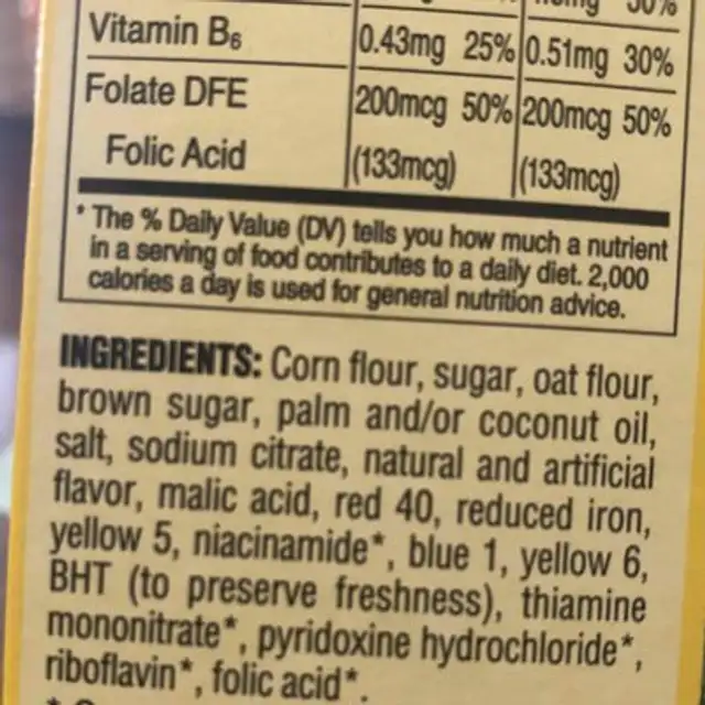 Crunch Berries ingredients label