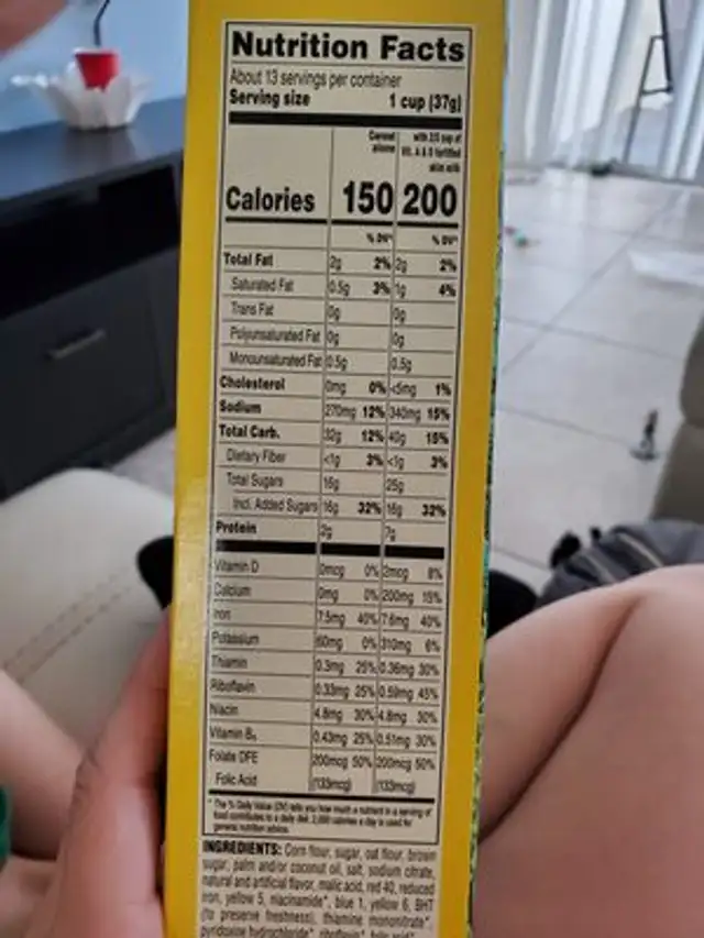 Crunch Berries ingredients label