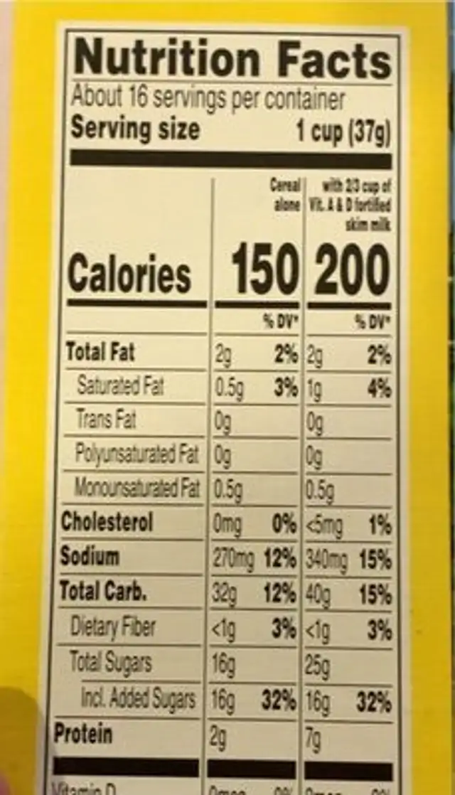 CRUNCH BERRIES nutrition facts table