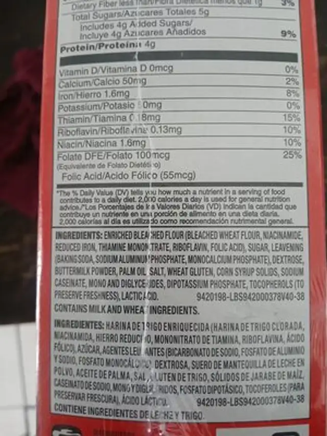 Buttermilk Pancake & Waffle Mix ingredients label