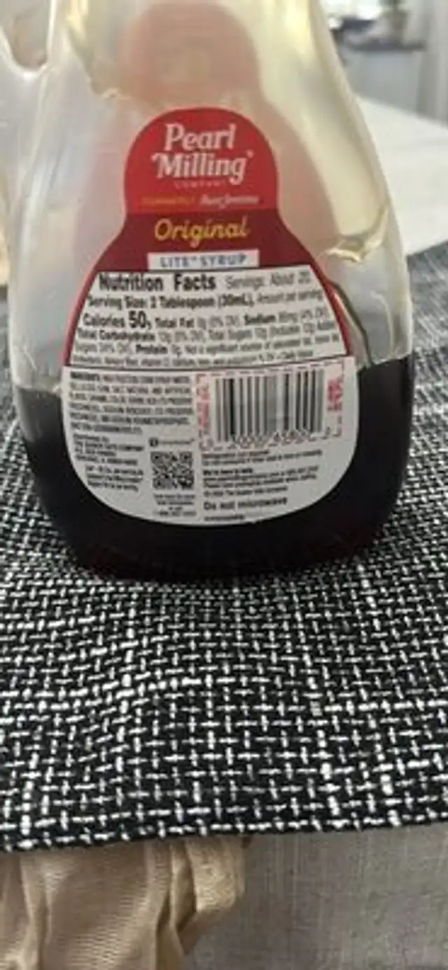 Lite Syrup nutrition facts table