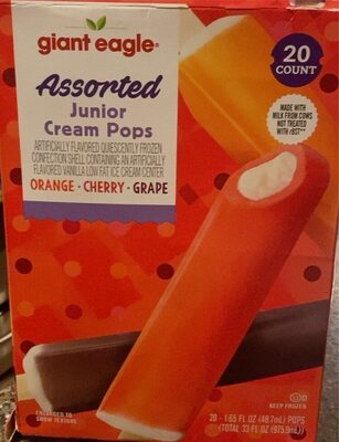 Orange cherry grape assorted junior ice cream pops