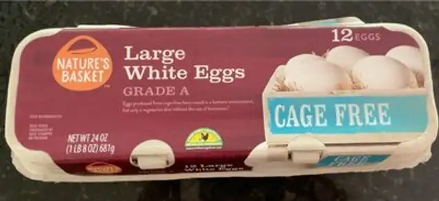 Large white eggs