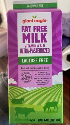 Fat free lactose free milk