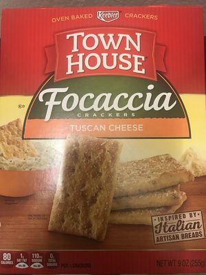 Focaccia crackers, tuscan cheese