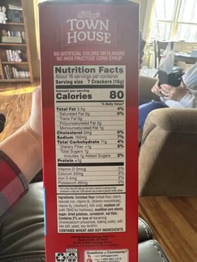 Dipping Thins Sea Salt ingredients label