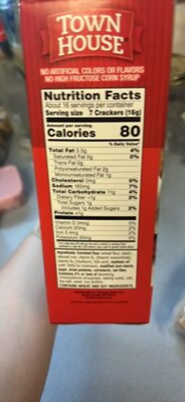 Dipping Thins Sea Salt nutrition facts table