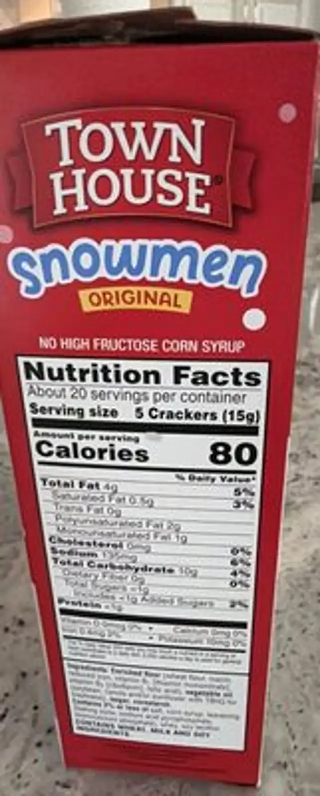 Oven Baked Crackers nutrition facts table