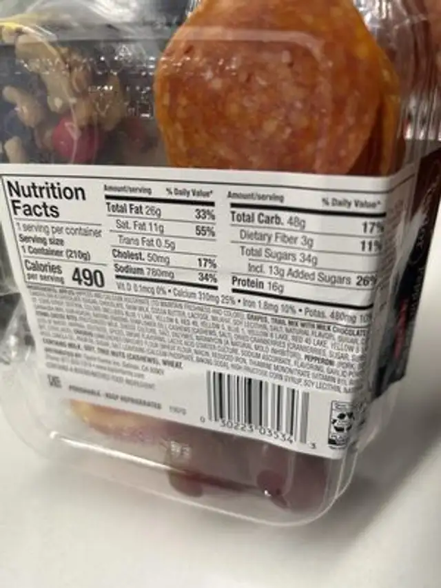 Pepp in Your Step nutrition facts table