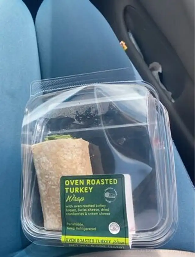 over roasted turkey wrap