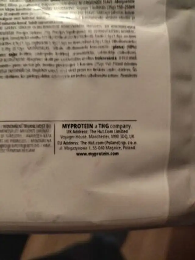 MyProtein Impact Whey Protein Coconut nutrition facts table