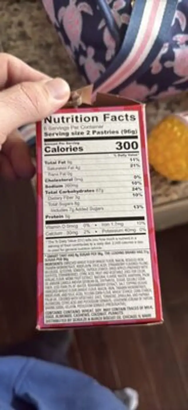 jammin’ strawberry nutrition facts table