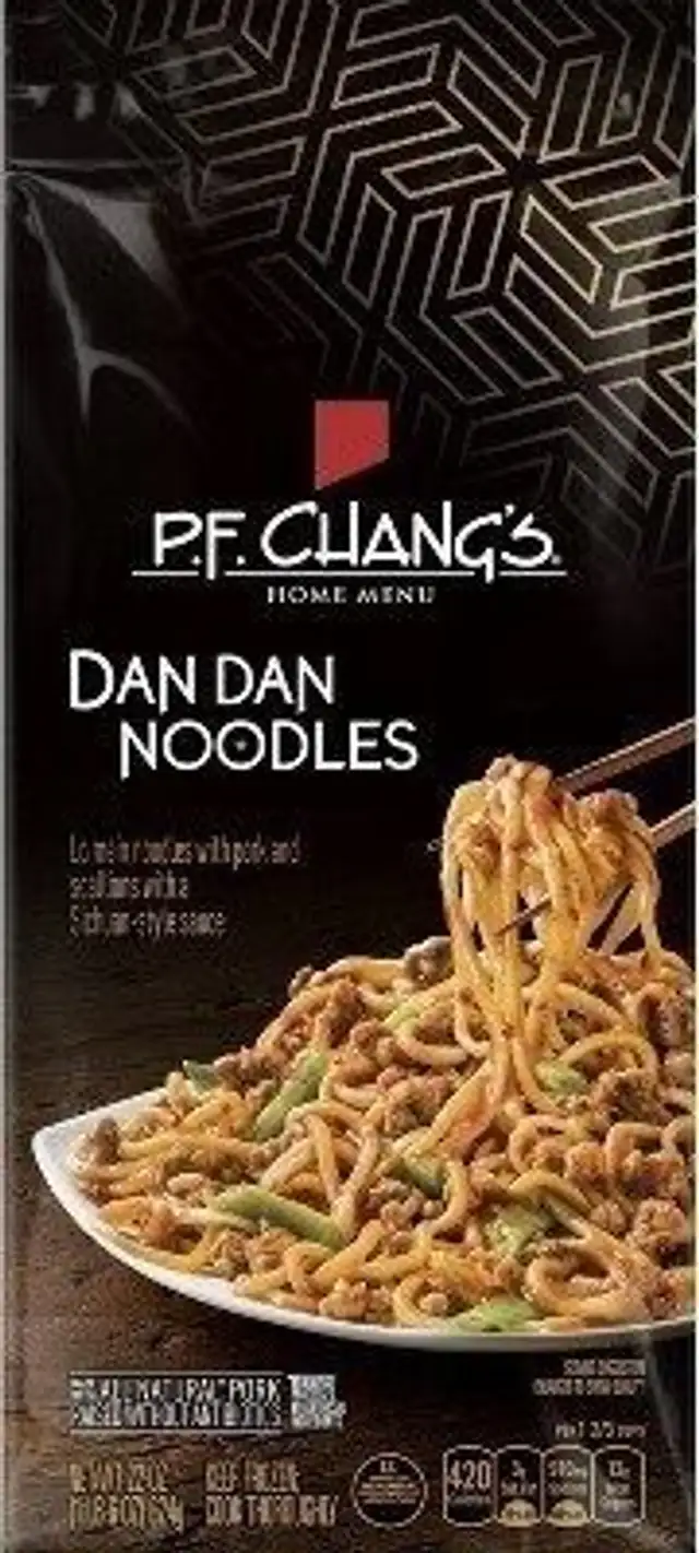 Dan dan lo mein noodles with pork and scallions