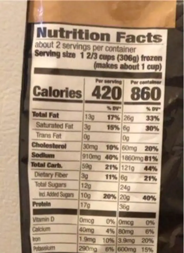 Dan dan lo mein noodles with pork and scallions nutrition facts table