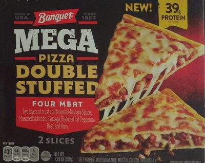 Mega Pizza Double Stuffed Four Meat front packaging