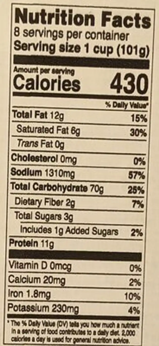 Shin Black Premium Noodle Soup nutrition facts table