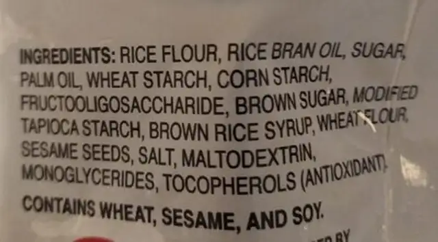 Chochung u-gua rice snack NONGSHIM ingredients label