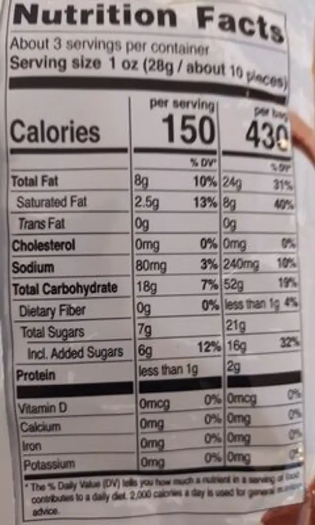 Chochung u-gua rice snack NONGSHIM nutrition facts table
