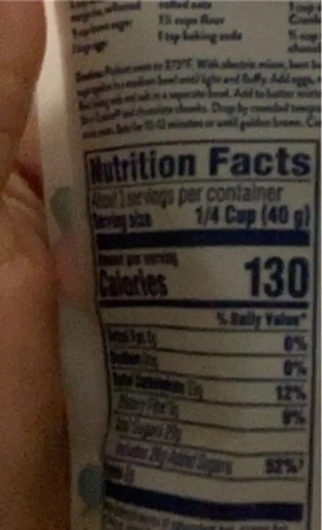 Craisins Dried Cranberries nutrition facts table